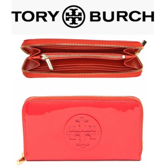 Tory Burch Handbags - Tory Burch Wallet | Stacked Logo | Patent Leather